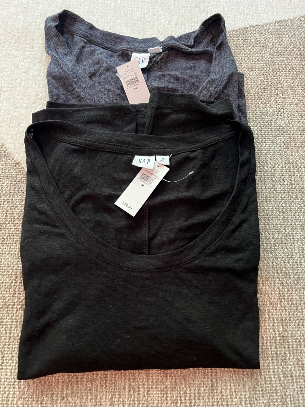 GAP Black and Heather Gray Scoop Neck Tees